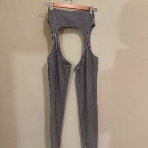 fashion brand company striped garter leggings